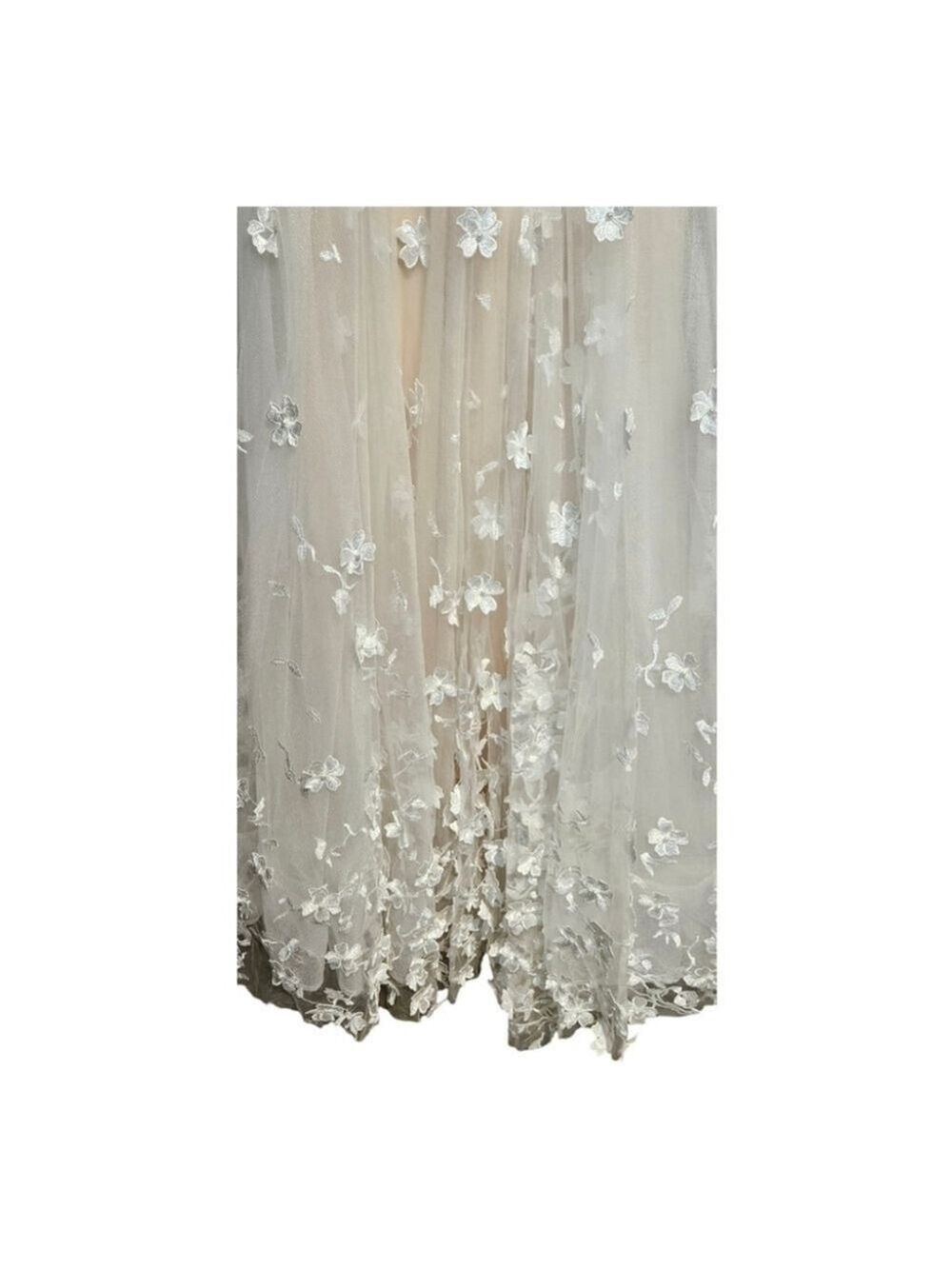 Mac Duggal Embellished Ivory and Peach Floral Appliqué Size 12 Style 22845 NWOT - Picture 16 of 16